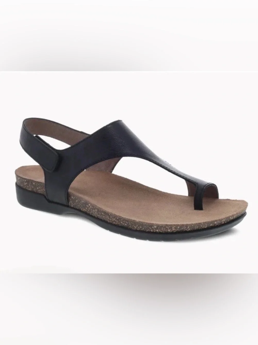 Dansko Reece Black Waxy Leather Women's Toe Loop Comfort Sandal EU 41 US 10.5-11